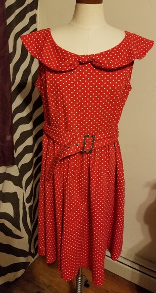 lindy bop red polka dot dress